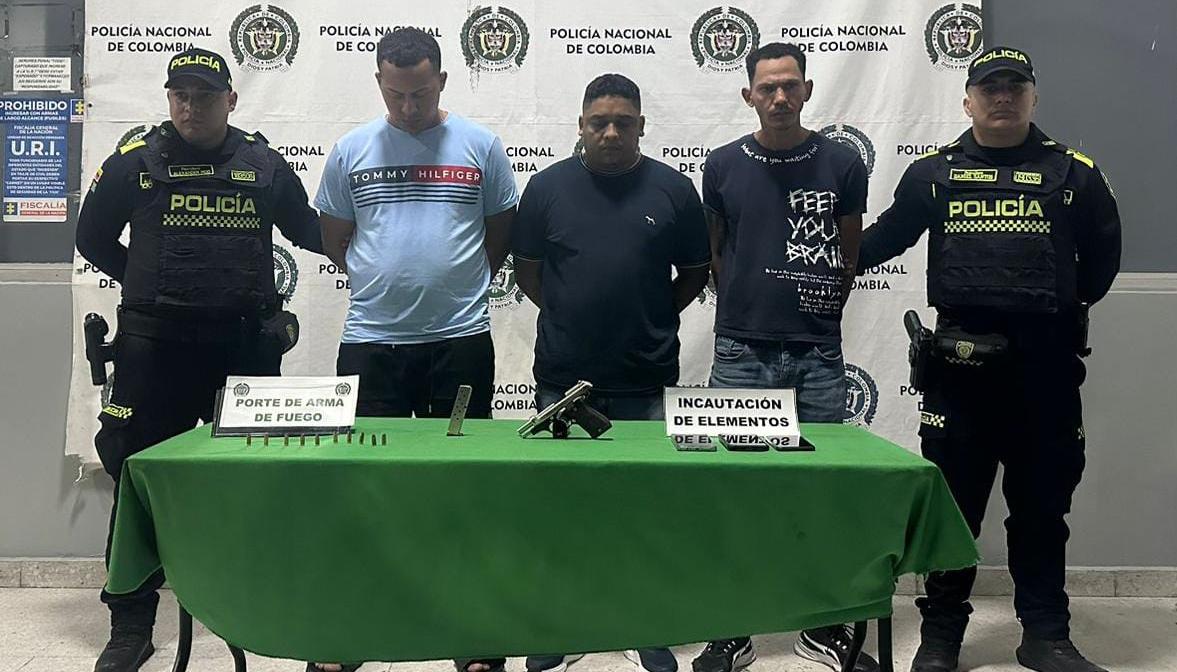 Luis Gustavo Romero Alemán, alias 'Niño Buitre', Romario Romero Alemán y Yesid David Jaraba De La Hoz.