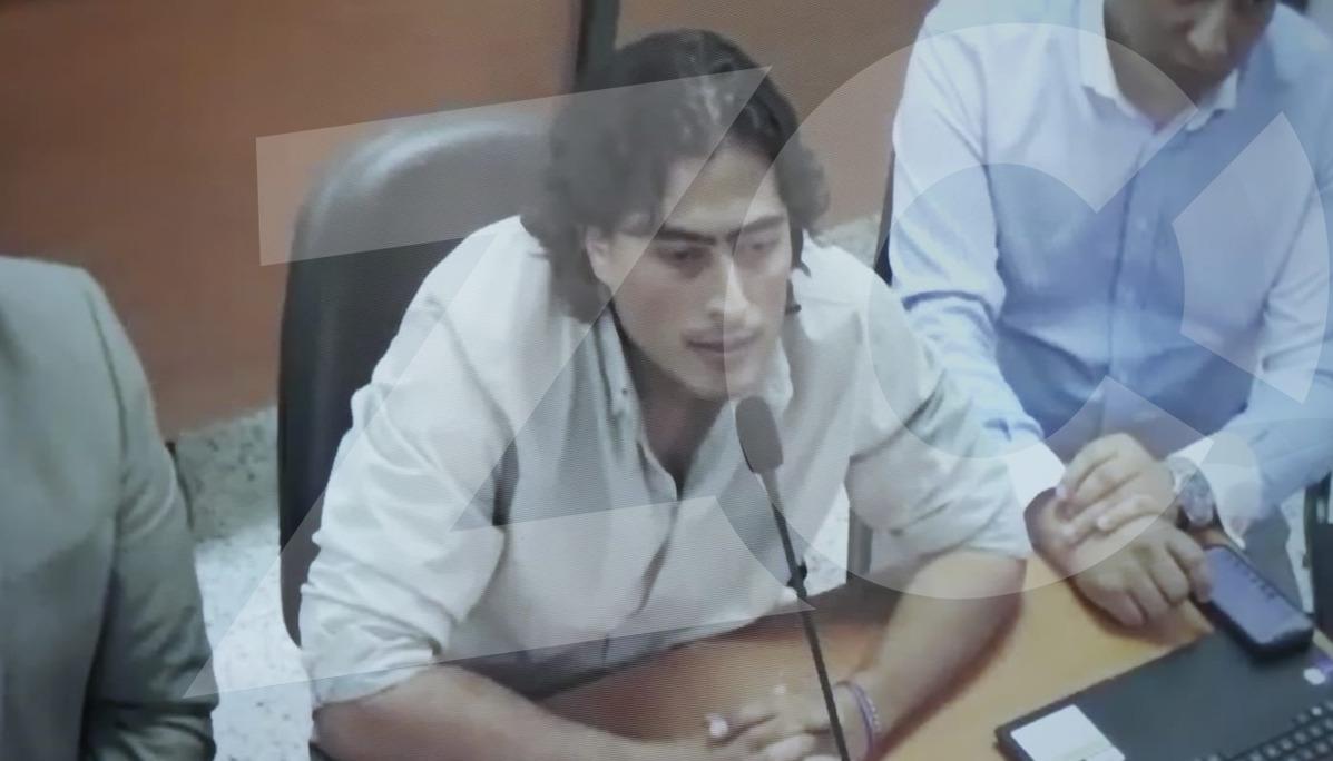 Nicolás Petro durante la audiencia de hoy.