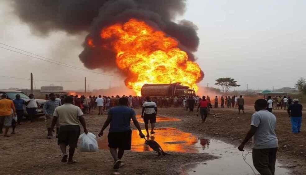 Explosión del camión cisterna.