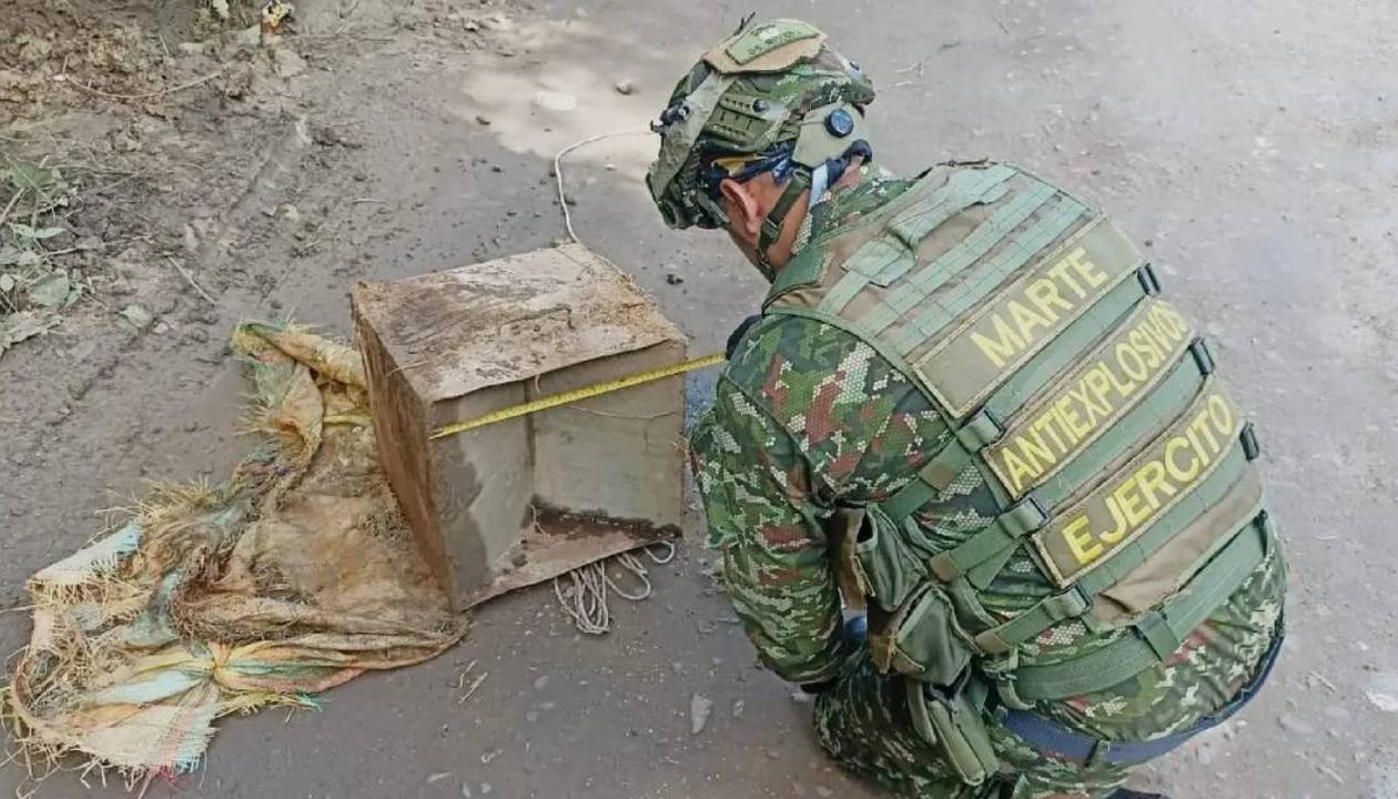 Artefacto explosivo hallado en Norte de Santander.