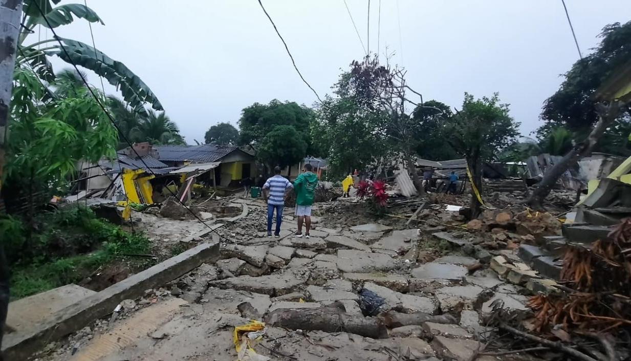 Momentos de la emergencia en Piojó. 