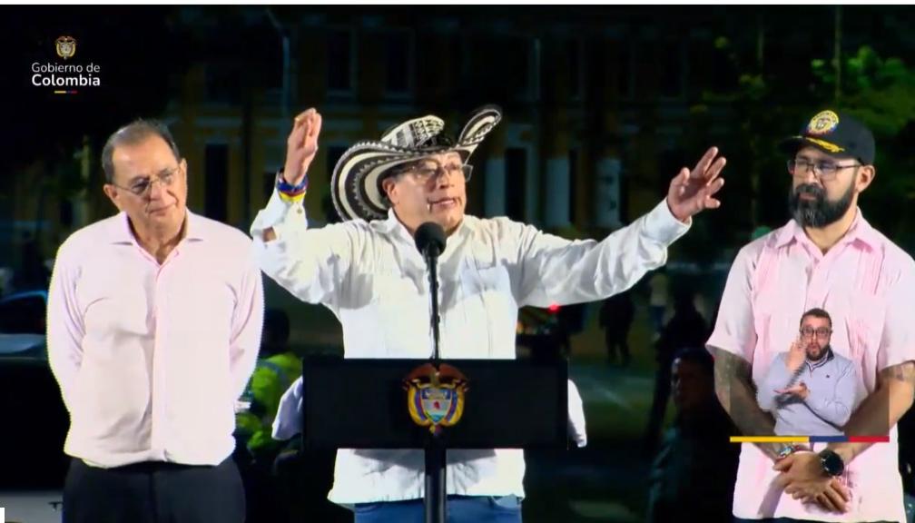 Gustavo Petro, presidente de Colombia, desde Barranquilla. 
