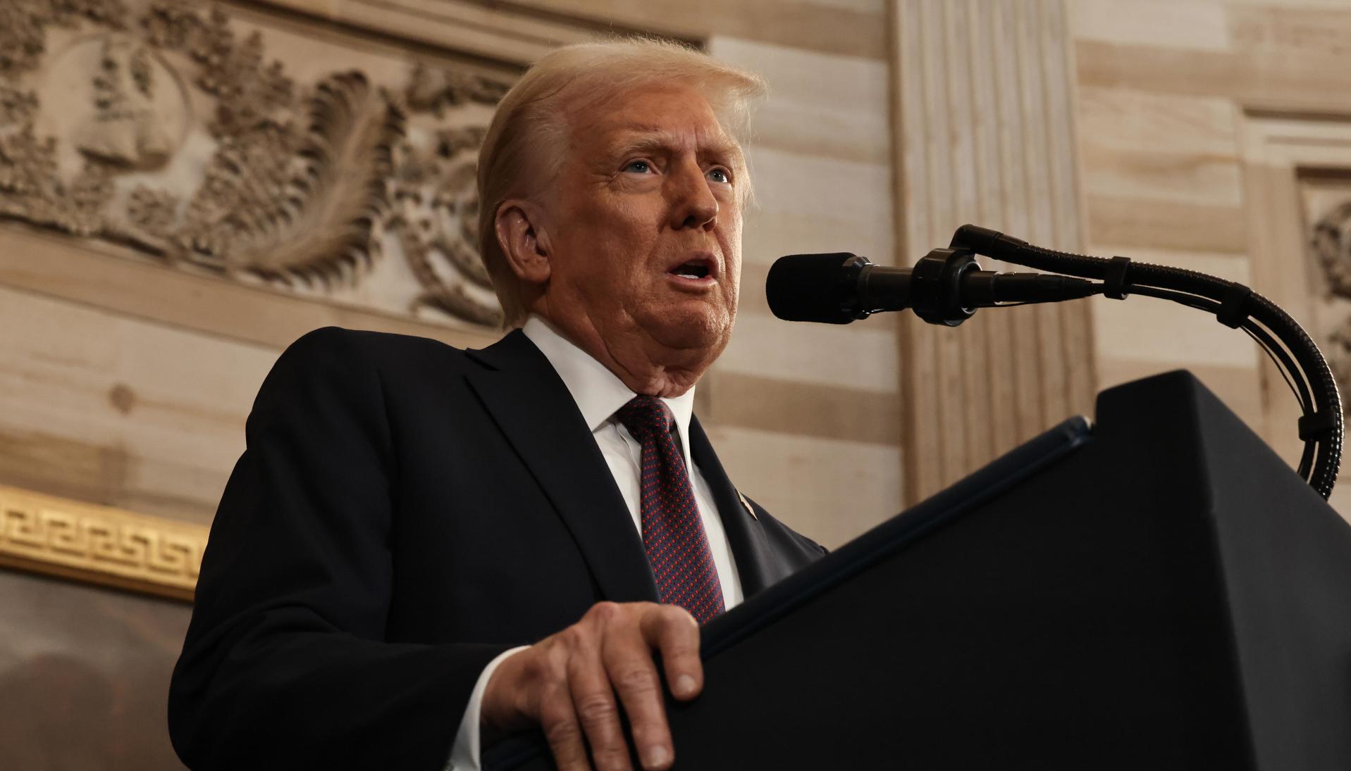 Donald Trump durante su primer discurso como Presidente de Estados Unidos. 