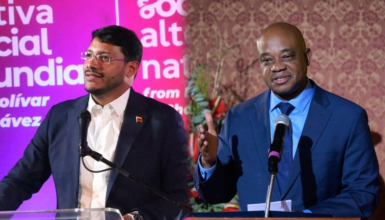 El directivo del PSUV, Rander Peña, y el canciller Luis Gilberto Murillo.