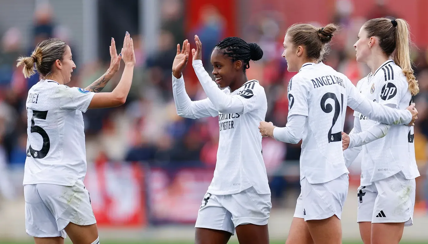 Linda Caicedo festeja su gol contra el Atlético de Madrid. 