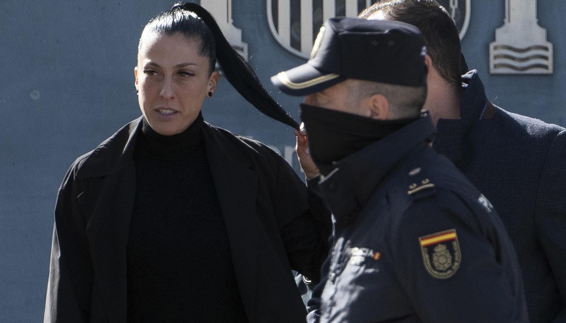 La jugadora Jennifer Hermoso a la salida de la audiencia.