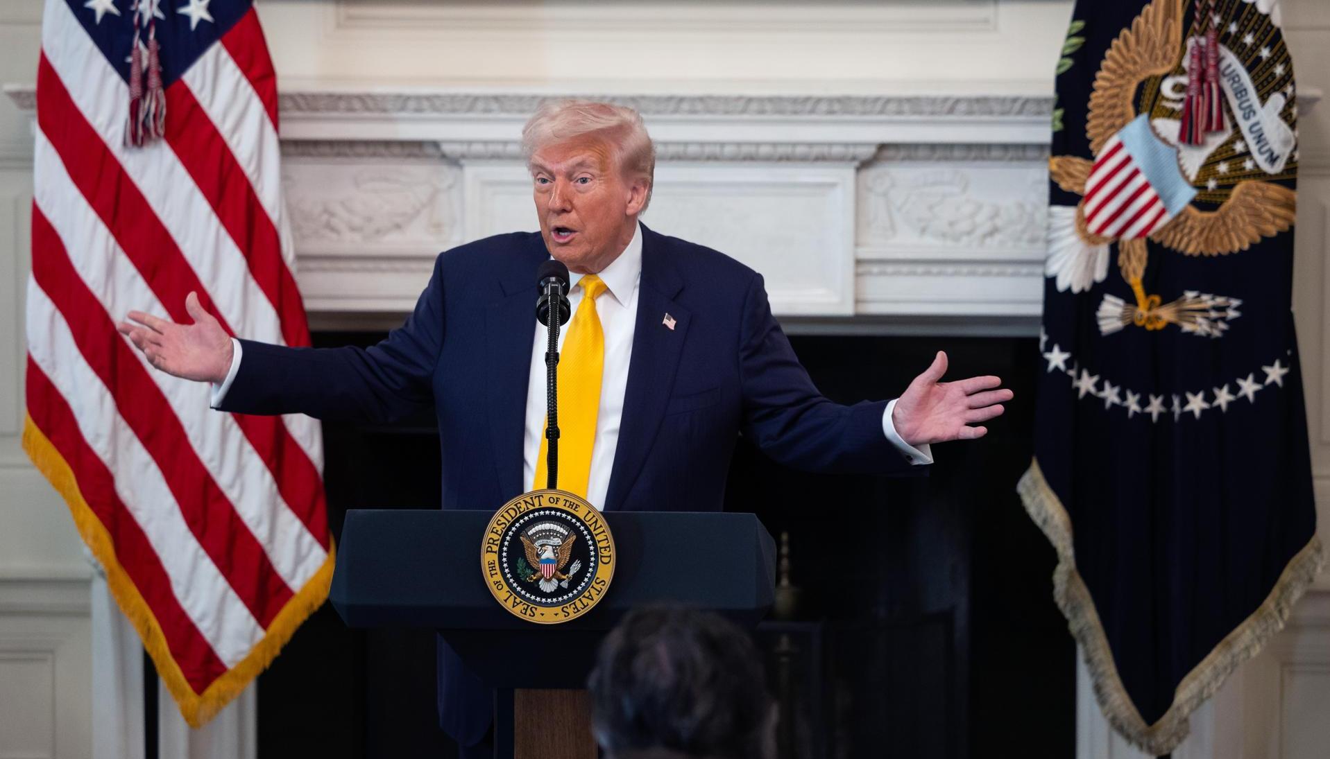 El Presidente Donald Trump este viernes en la Casa Blanca.
