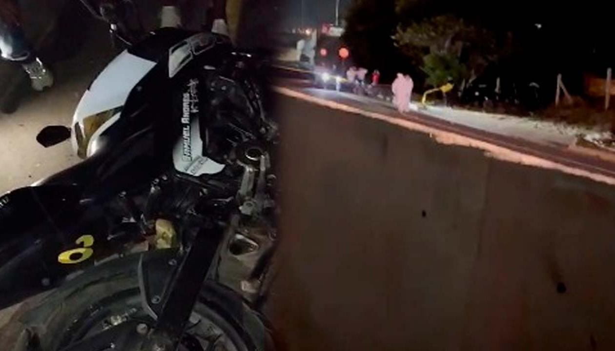 La motocicleta y el lugar donde se presentó el accidente. 