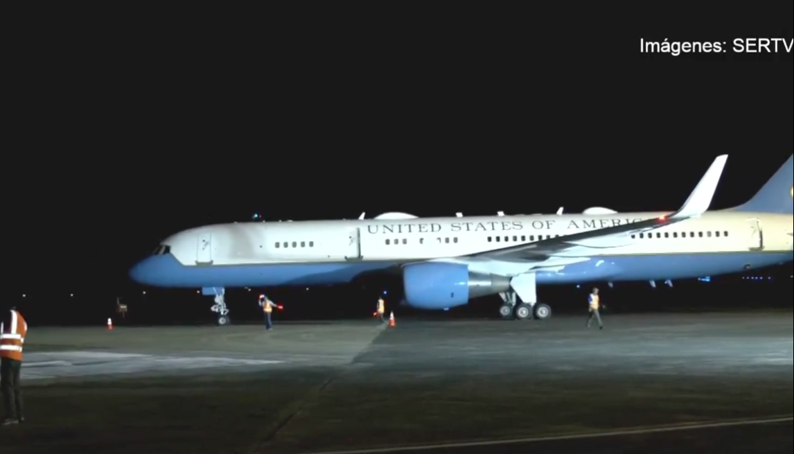 Avión que aterrizó en Panamá con el Secretario de Estado Marco Rubio. 