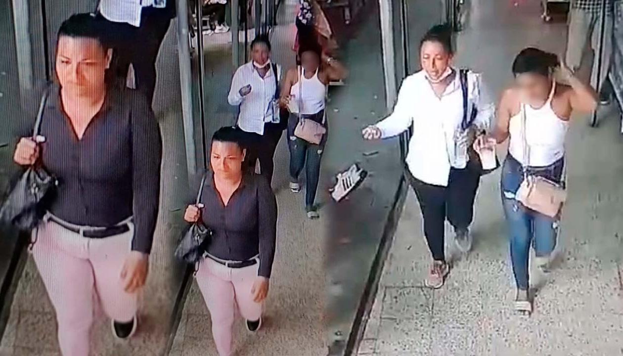 Las dos delincuentes (las que no tienen la cara difuminada) y la víctima.