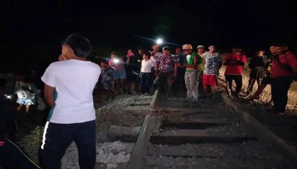 Zona del ataque a la vía férrea.