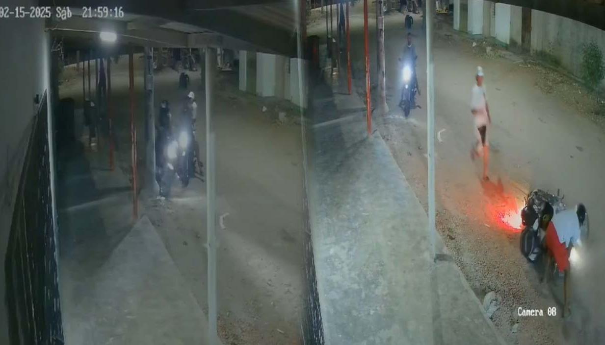 Momento en que roban la moto.