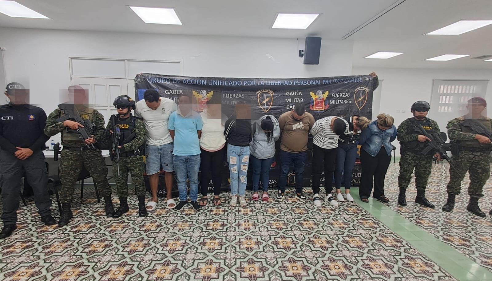 Las capturas fueron realizadas por el Gaula Militar y el CTI de la Fiscalía. 