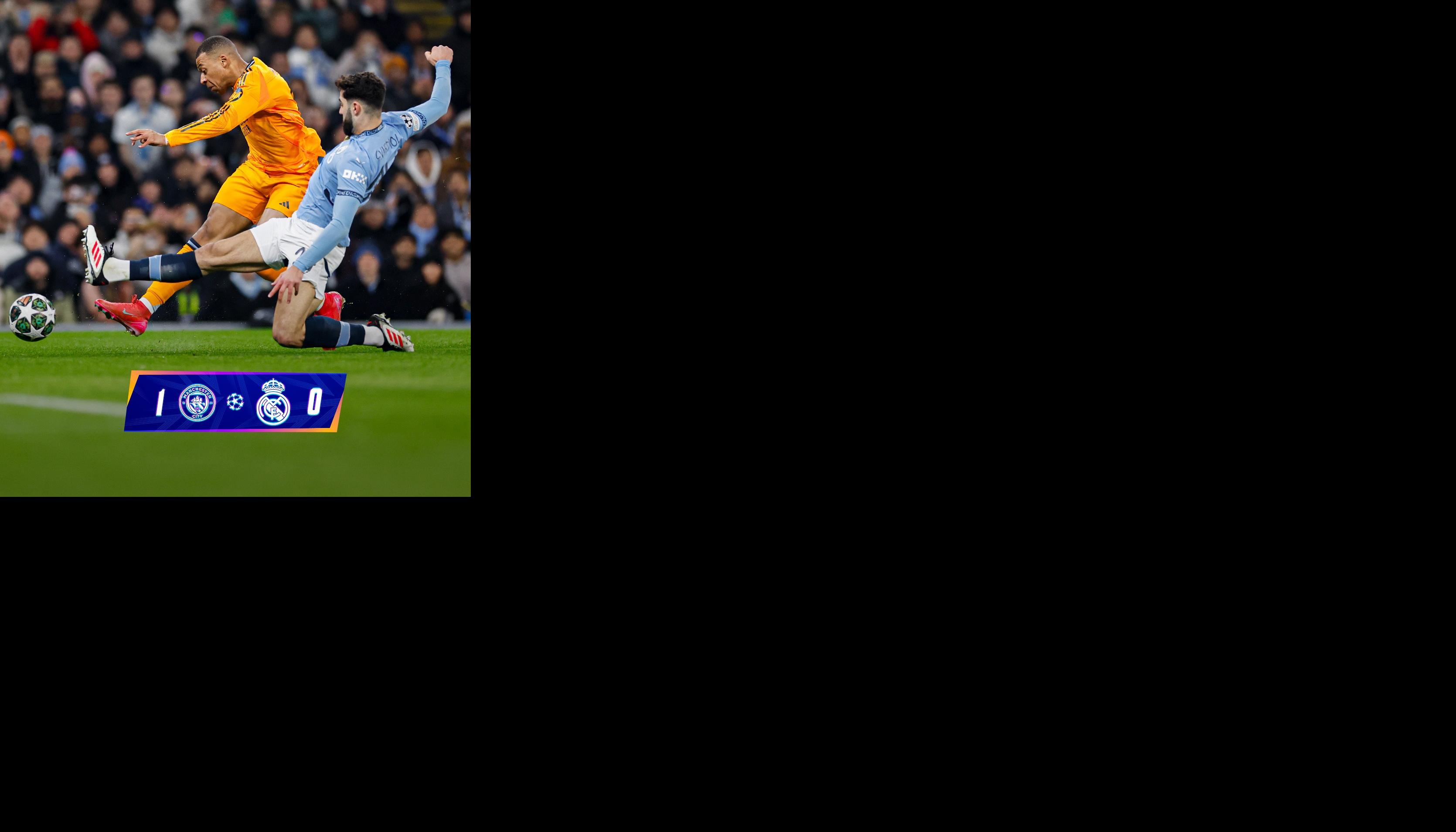 Kylian Mbappé marcando para el Real Madrid.