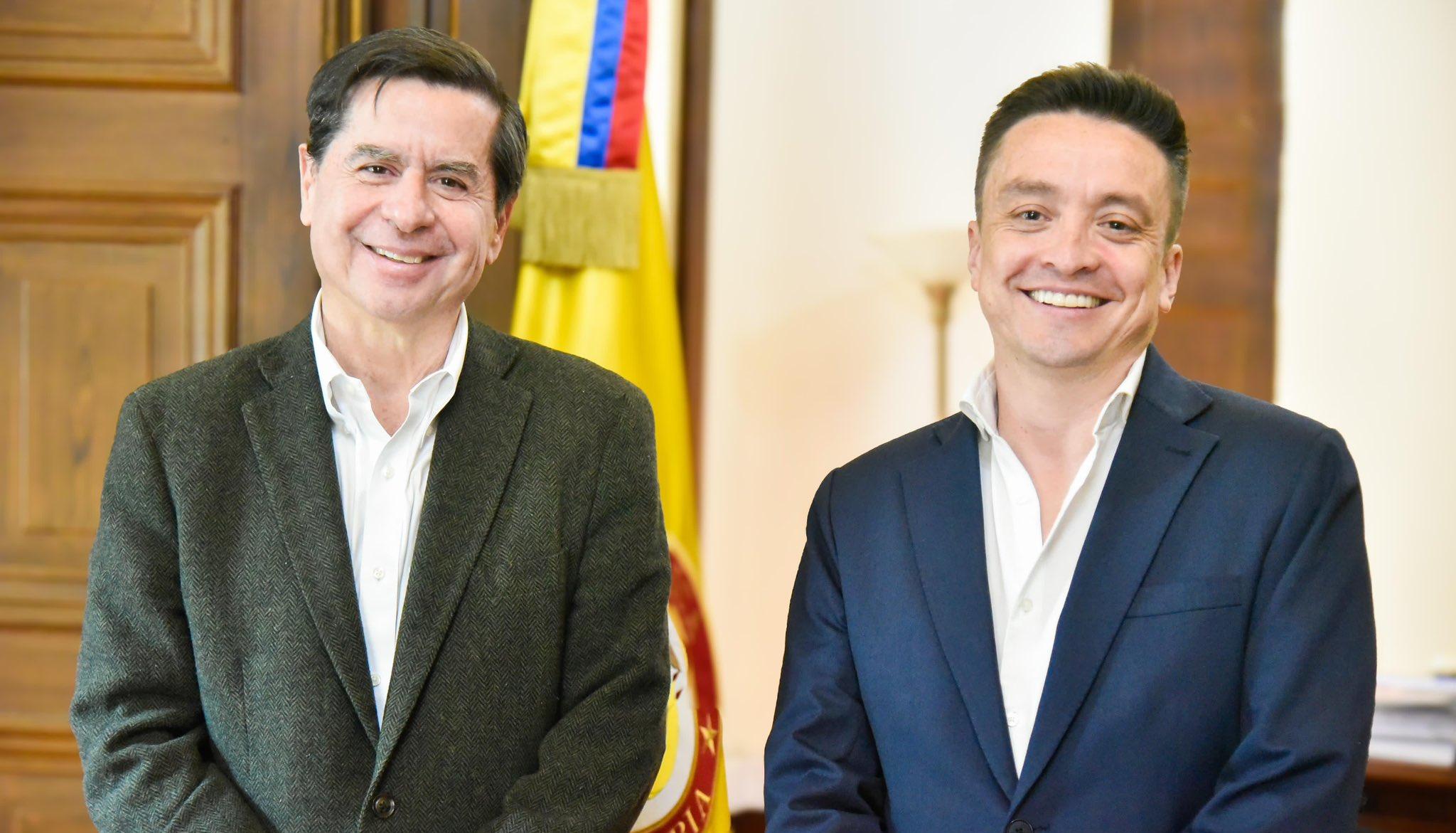 Juan Fernando Cristo con el ahora MinInterior (e) Gustavo García. 