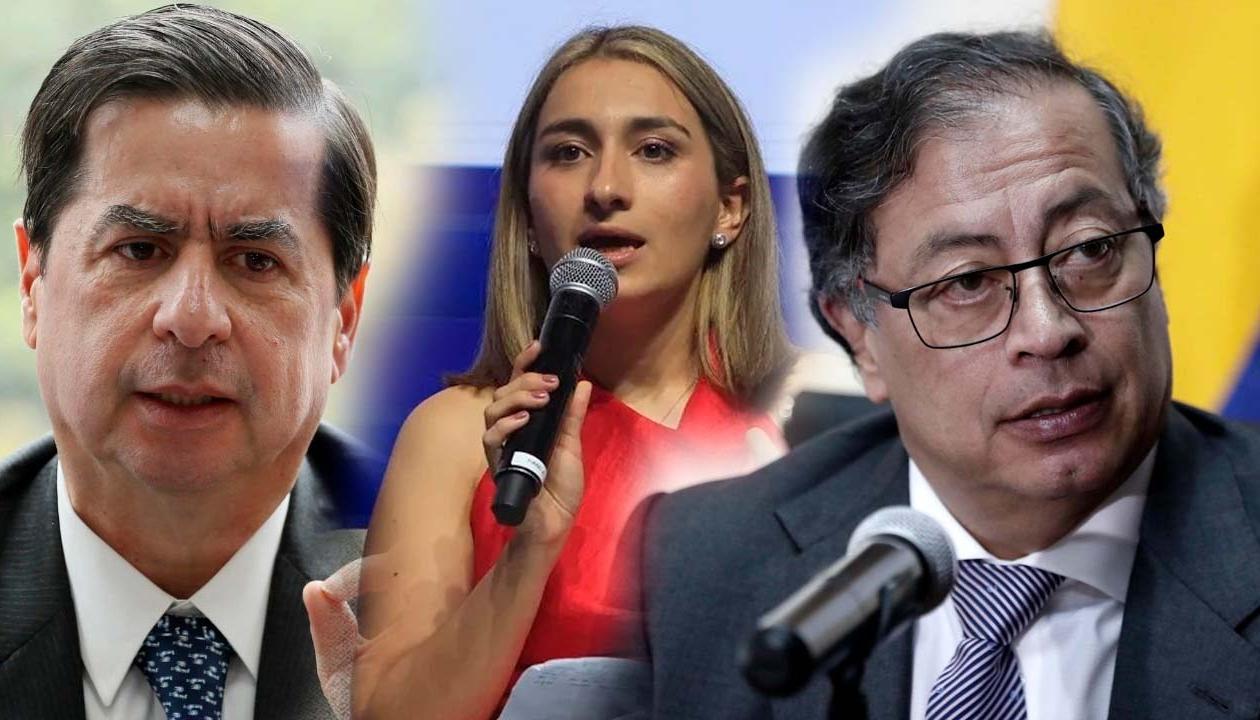 Juan Fernando Cristo, Laura Sarabia y Gustavo Petro.