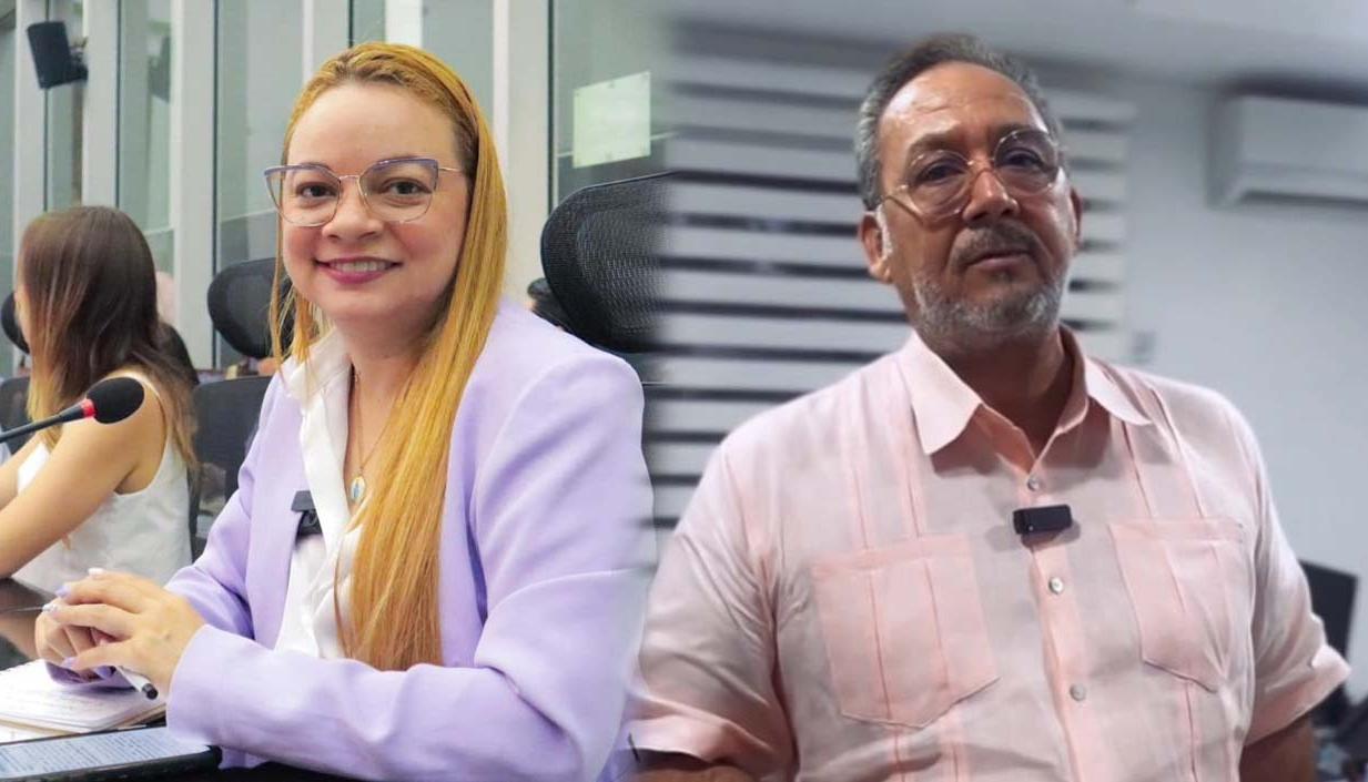 La diputada Alejandra Moreno y el gerente de la ESE UNA, Pablo Alberto De La Cruz.