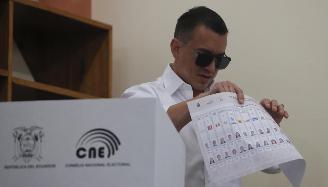 El presidente de Ecuador y candidato a la reelección, Daniel Noboa.