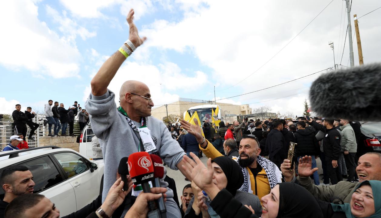 Uno de los palestinos liberados.