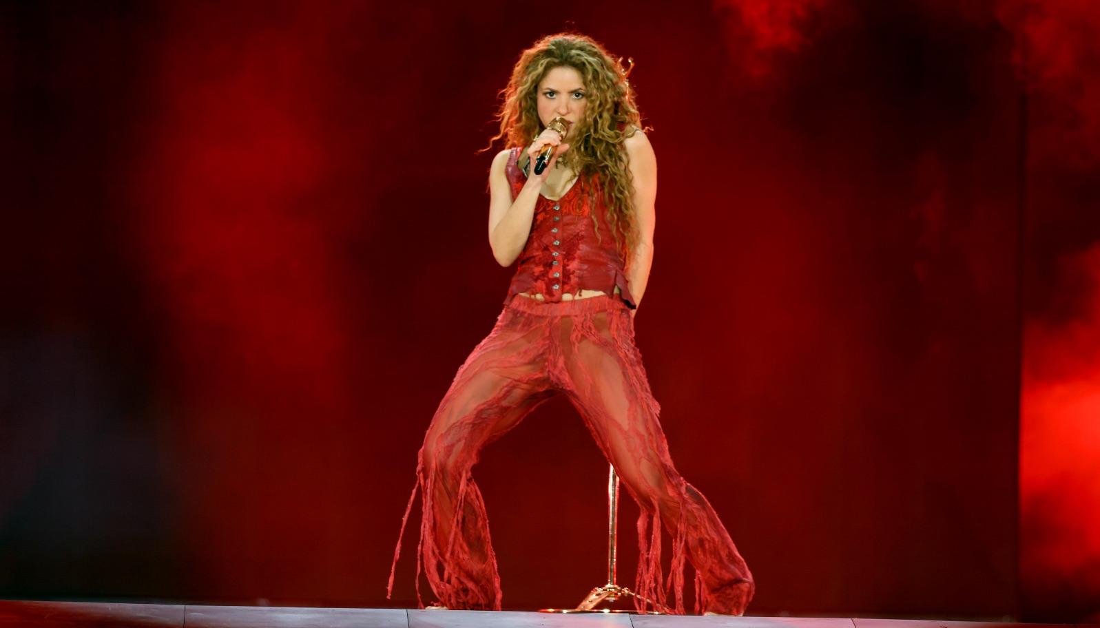 Shakira durante su último concierto en Brasil.