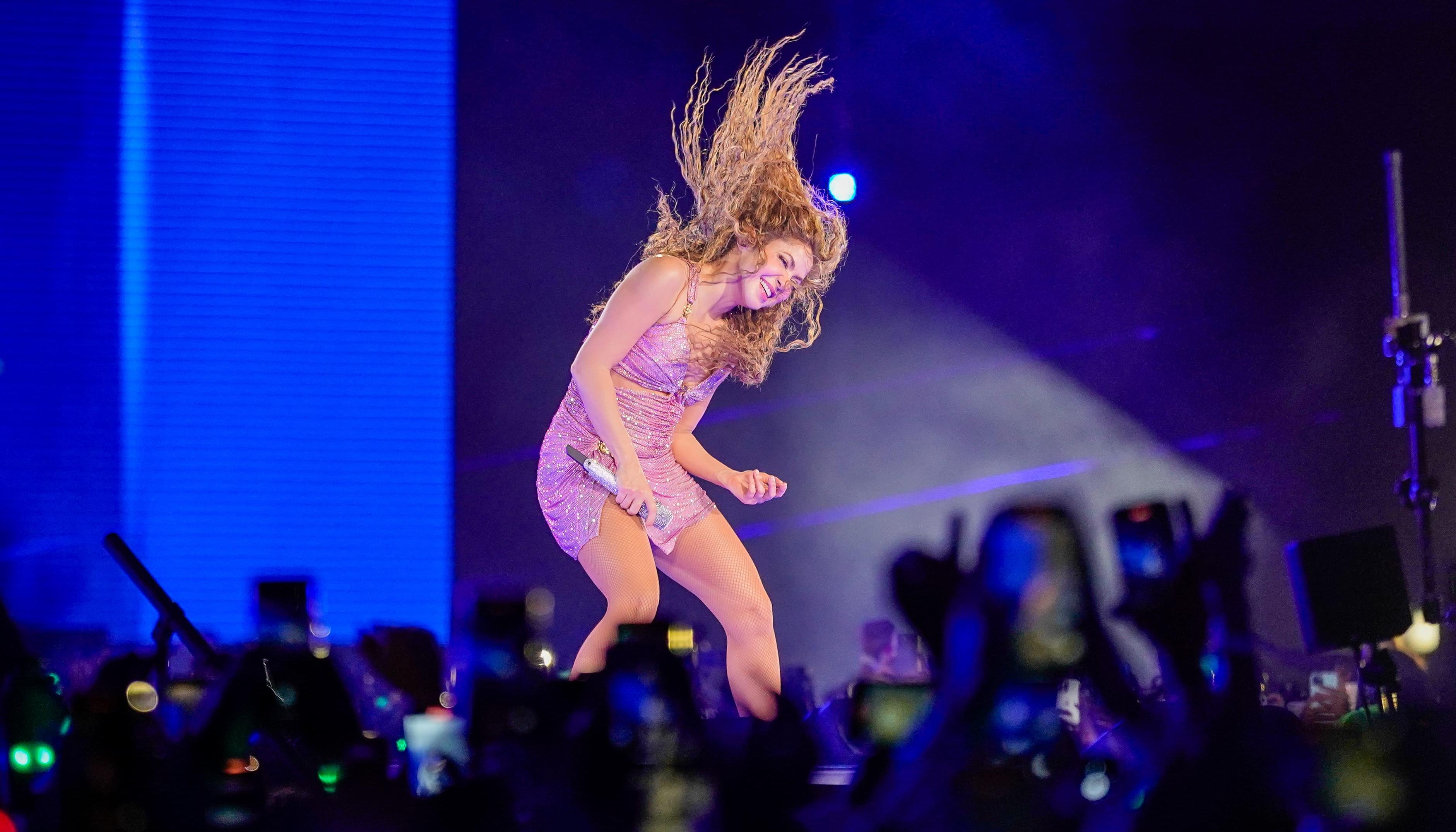 Shakira en su presentación esta noche en el Metropolitano. 