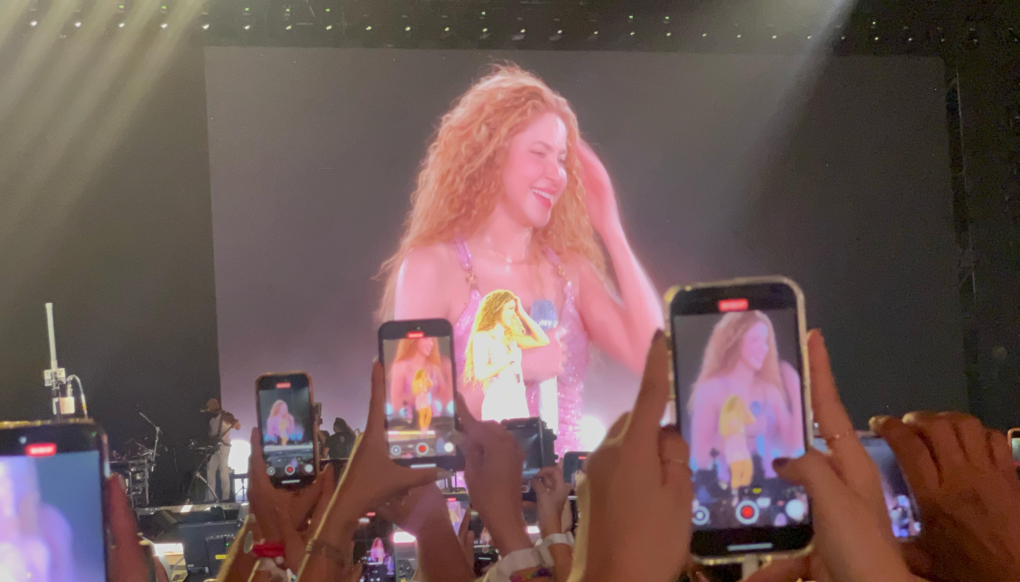 Shakira en su primer concierto en el estadio Metropolitano. 