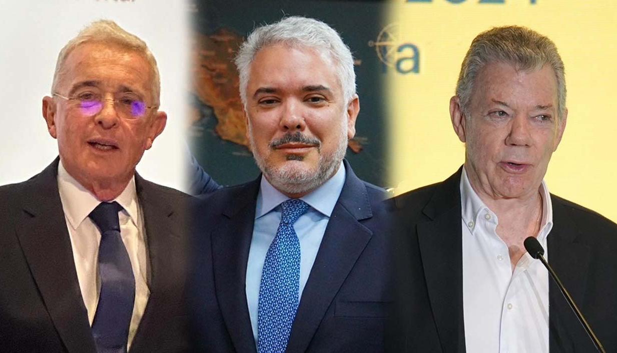 Álvaro Uribe Vélez, Iván Duque y Juan Manuel Santos.