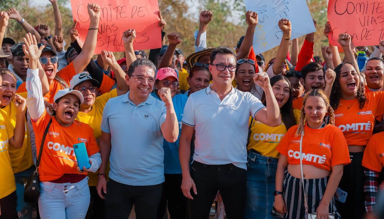 El Gobernador del Magdalena, Rafael Martínez y el exgobernador Carlos Caicedo.