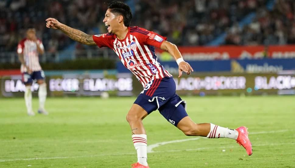Bryan Castrillón, autor del primer gol de Junior contra Once Caldas.