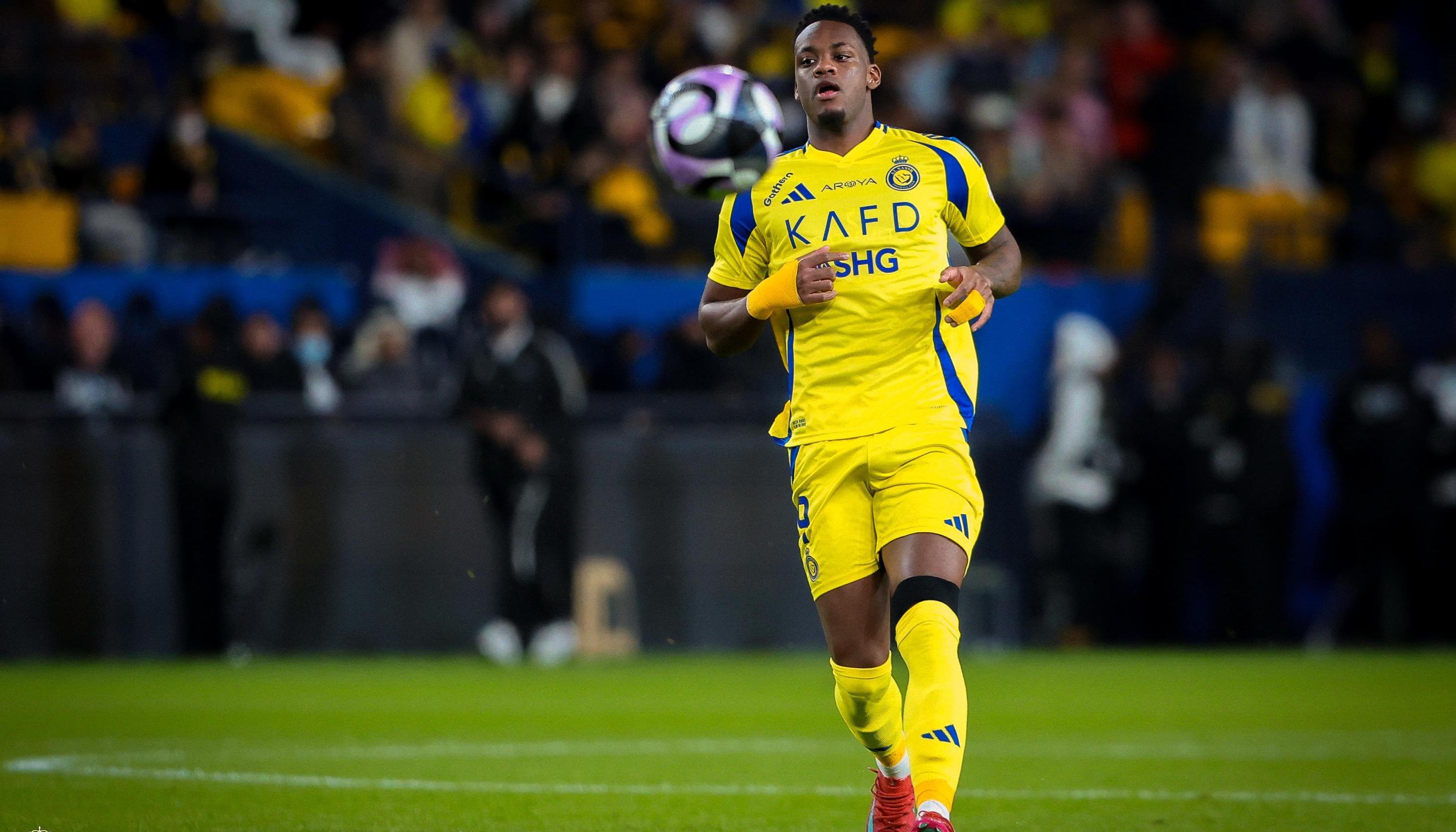 Jhon Jáder Durán durante el partido del Al Nassr contra Al Ettifaq.