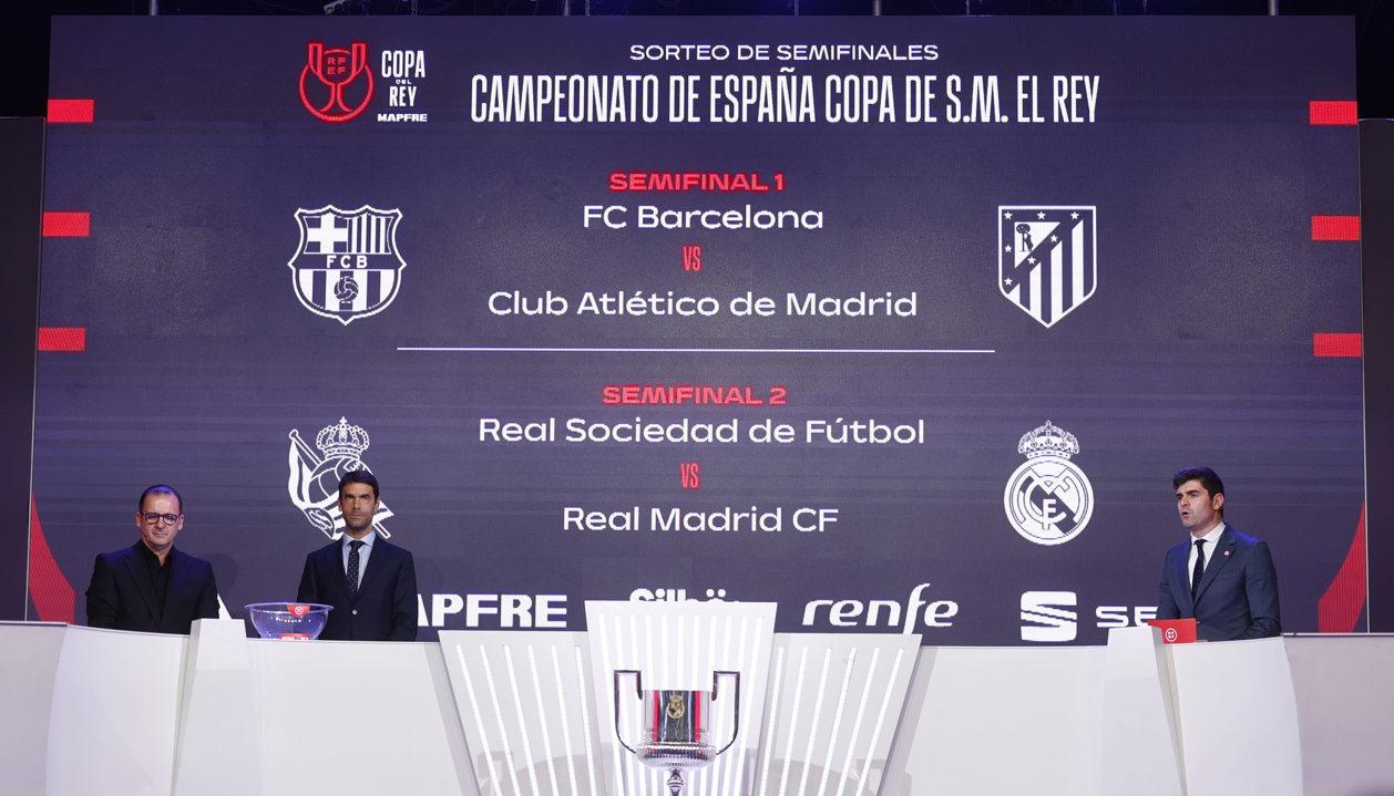 El cuadro con los enfrentamientos de semifinales de la Copa del Rey. 