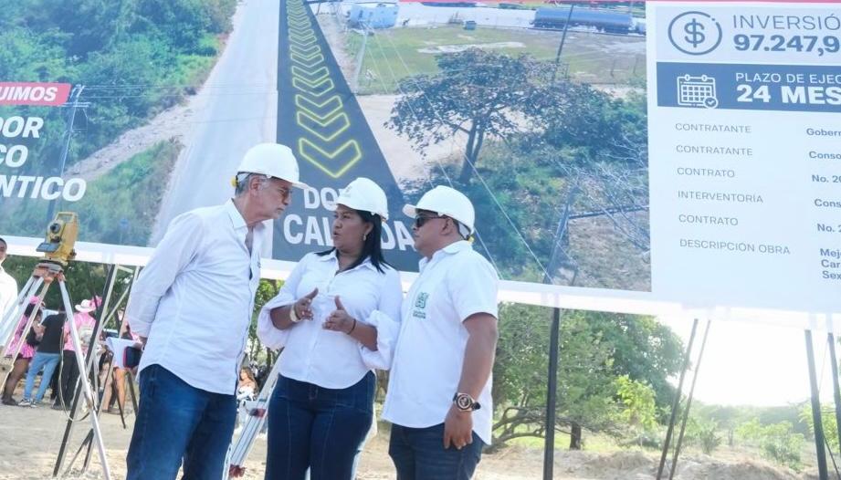 Gobernador Verano dando inicio a las obras.