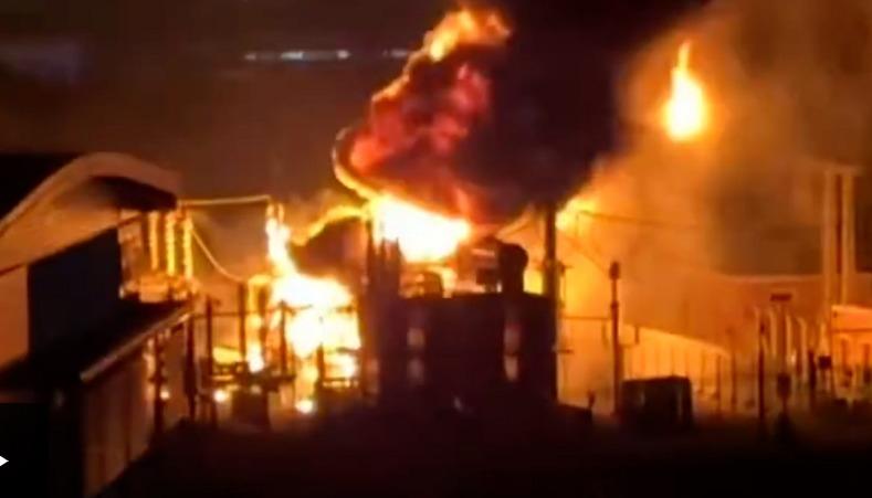 Momento del incendio.