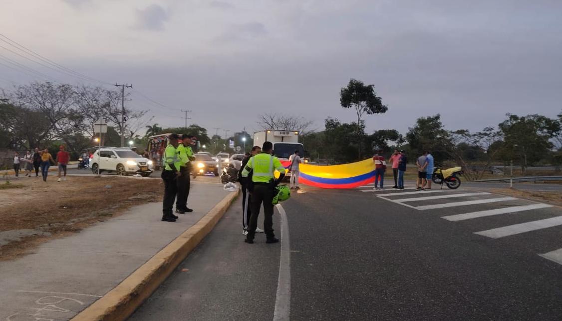 El bloqueo en Sabanagrande.