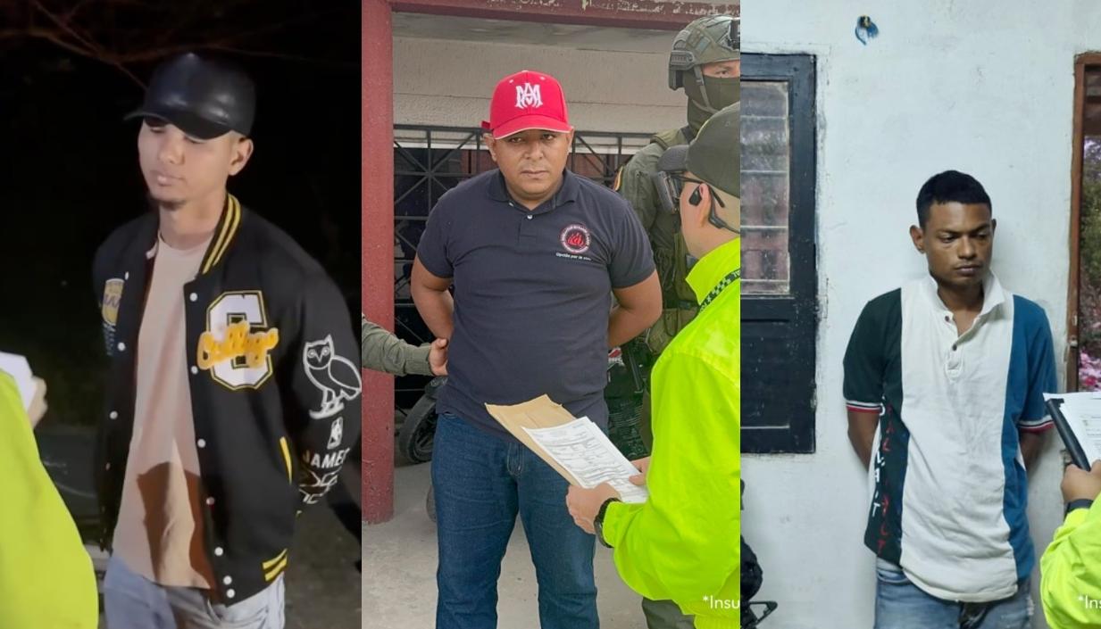 Tres de los capturados. 