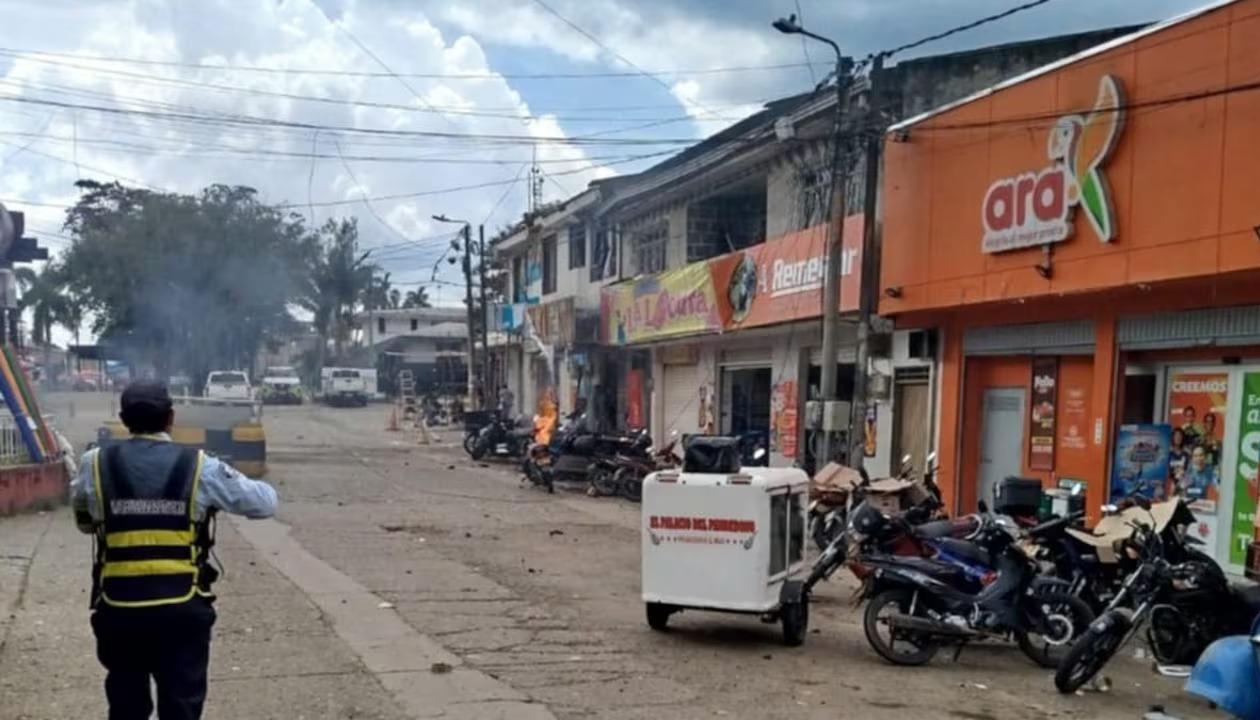 Lugar del ataque en Piendamó.