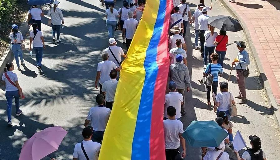 Colombianos durante una manifestación en Ocaña, Norte de Santander. 