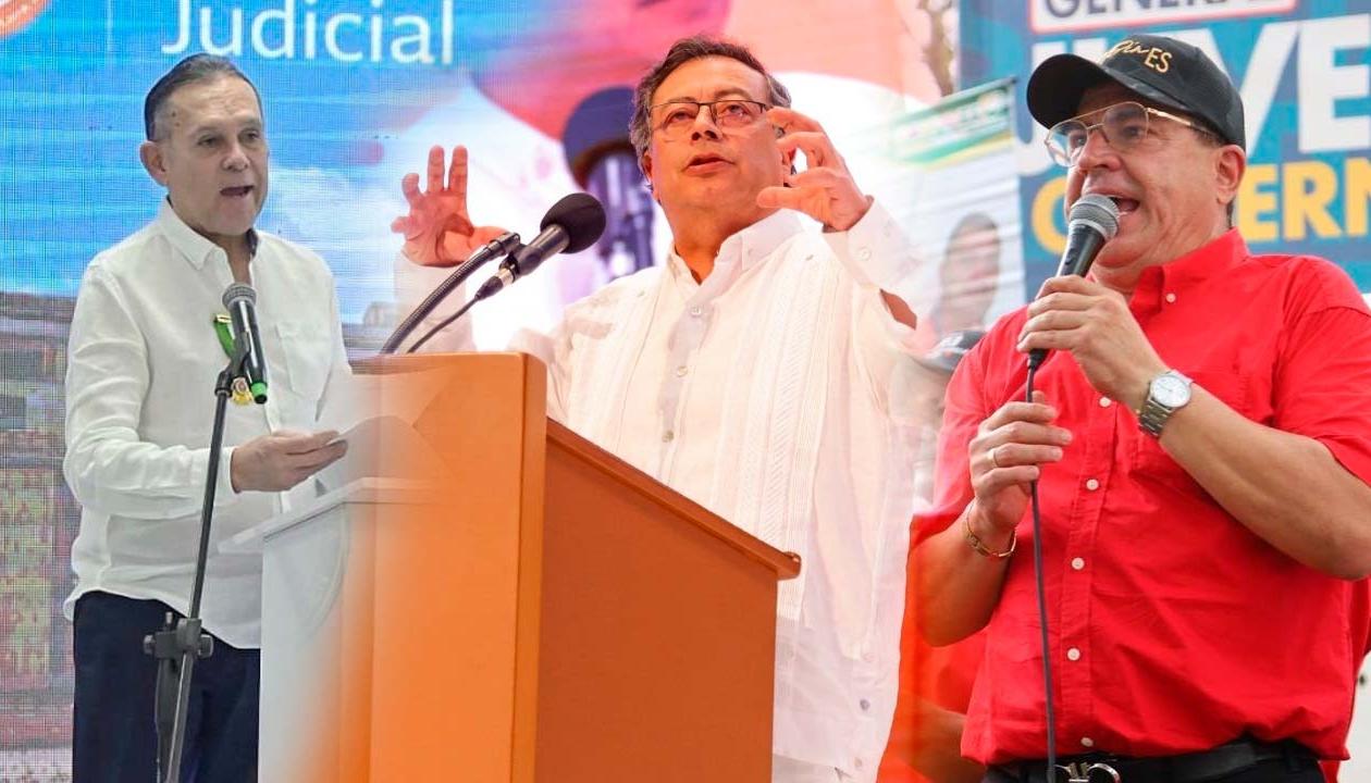 Efraín Cepeda, Gustavo Petro, Miguel Ángel Pinto. 