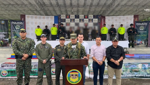 Coronel Henry Herrera, comandante Novena Brigada del Ejército, durante declaraciones.
