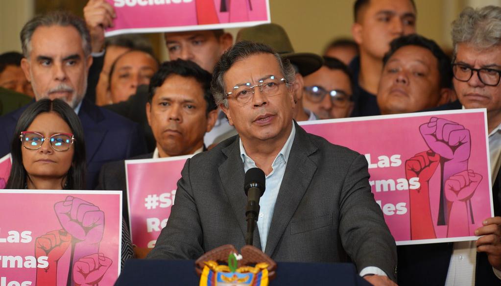 El Presidente Gustavo Petro durante la alocución de esta noche. 