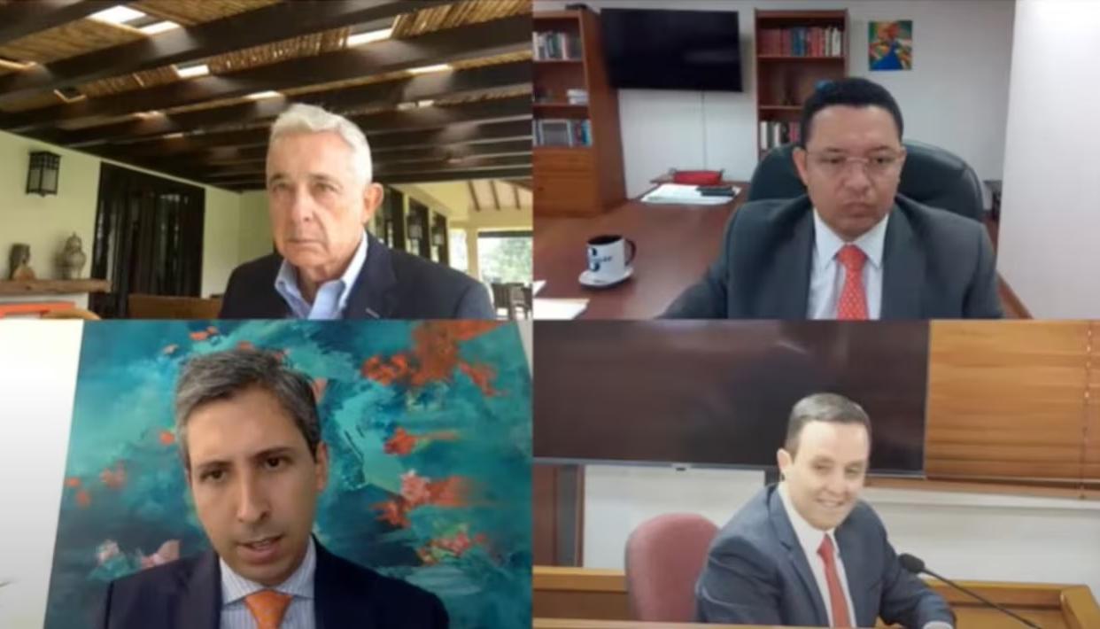 Aspecto del juicio contra el expresidente de la República, Álvaro Uribe Vélez.