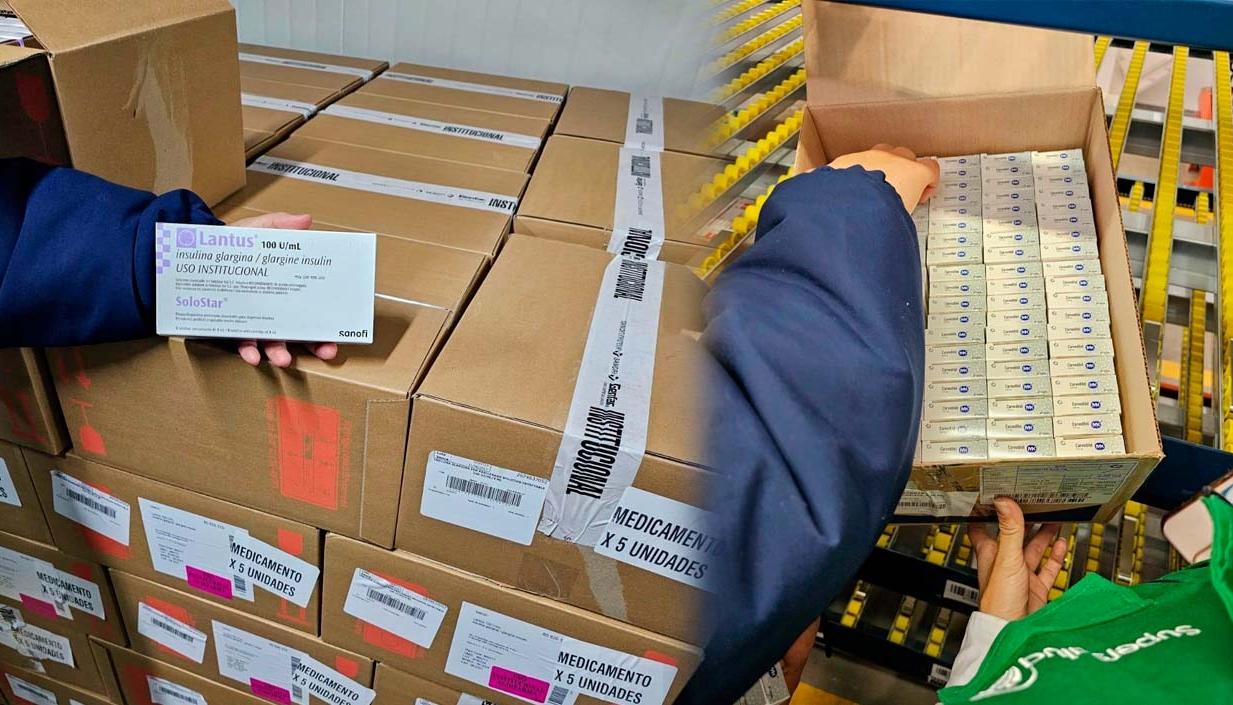 Medicamentos hallados en la bodega, entre ellos muchas unidades de insulina. 
