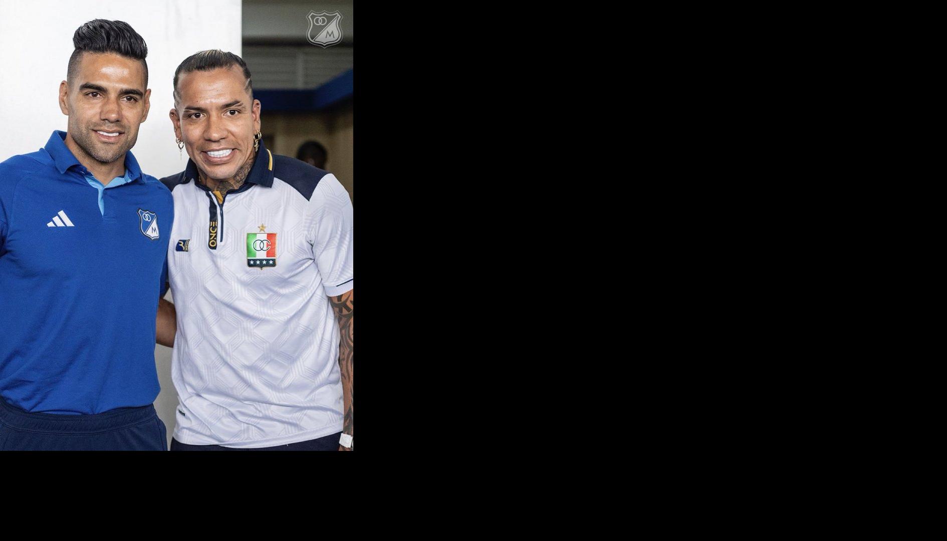 Radamel Falcao y Dayro Moreno cuando se enfrentaron el semestre pasado por liga colombiana.