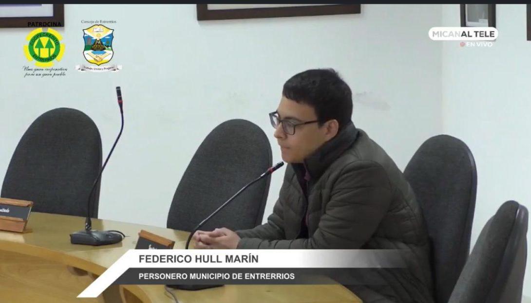Federico Hull Marín, Personero de Entrerríos. 