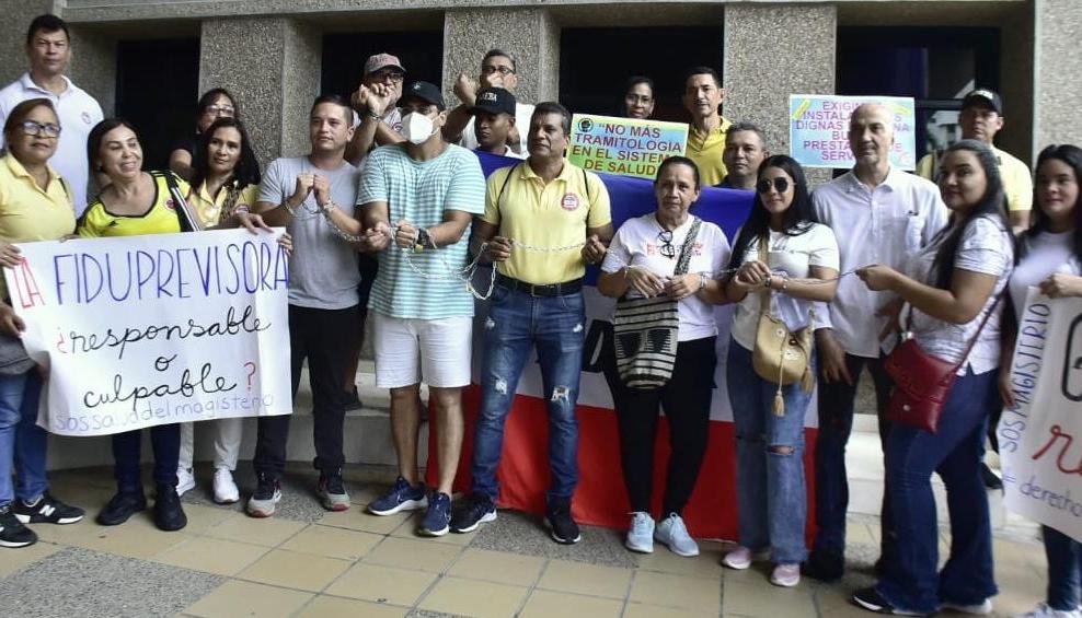 Protesta de docentes el año pasado por problemas con el nuevo modelo de salud.