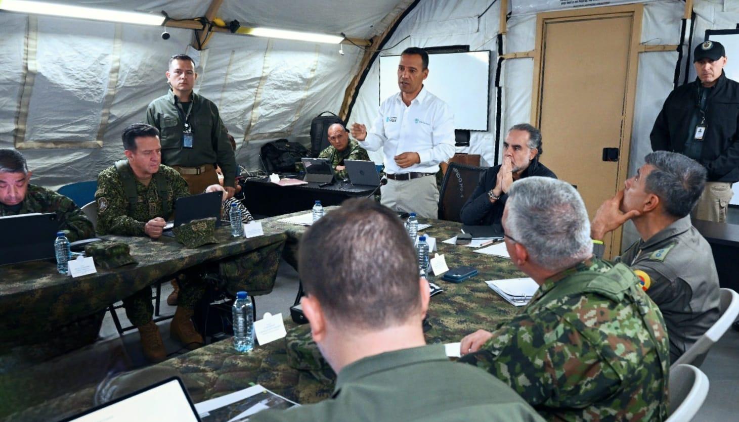 Pedro Sánchez y Armando Benedetti tuvieron una reunión de seguridad este sábado en Popayán con la cúpula militar.