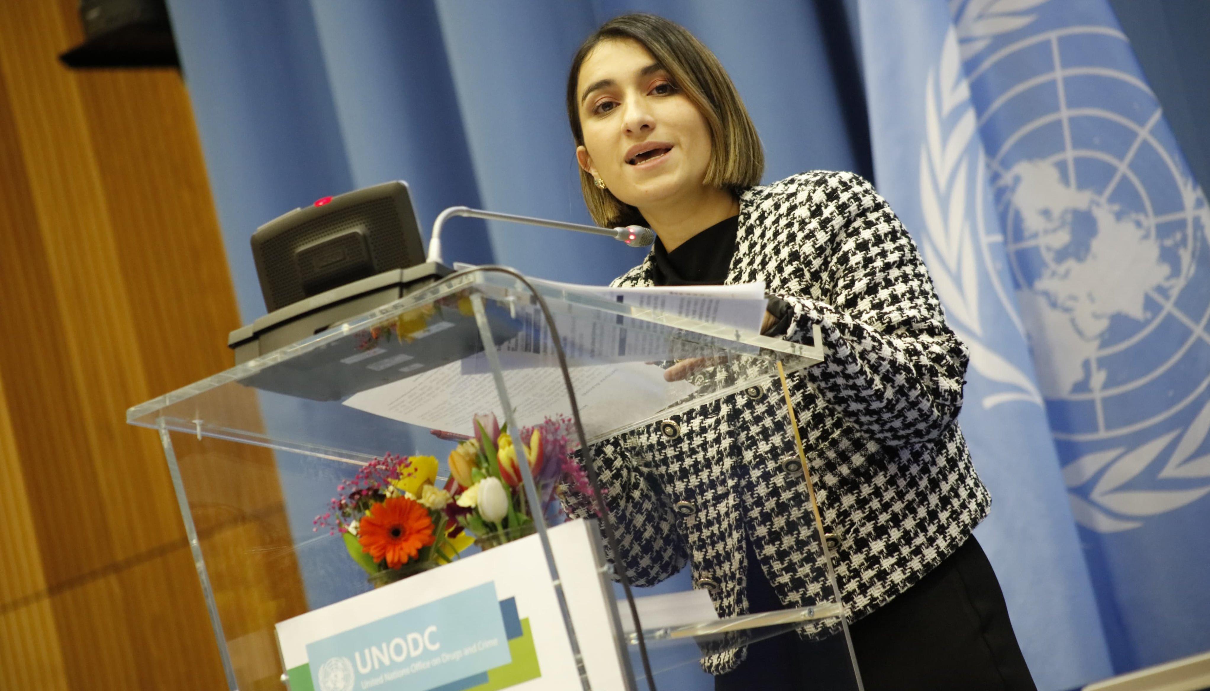 La canciller Laura Sarabia el pasado lunes en Viena.