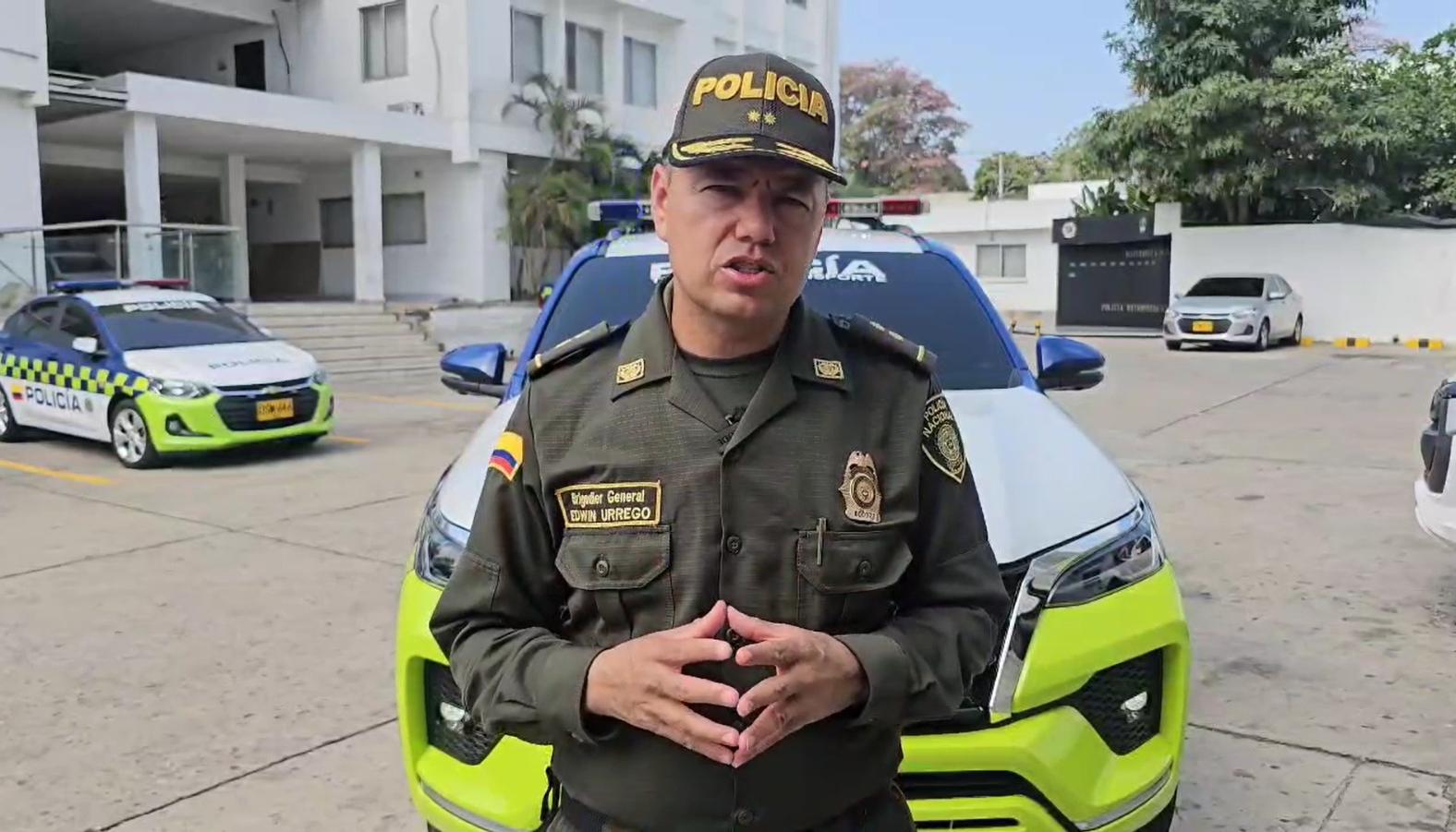 El coronel Edwin Urrego, comandante de la Policía Metropolitana de Barranquilla.