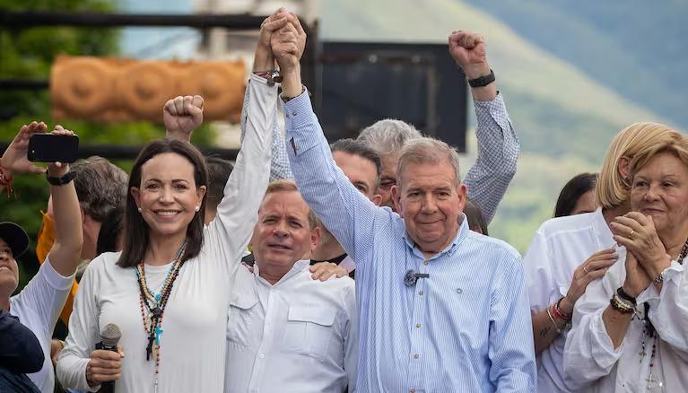 María Corina Machado y Edmundo González, líderes opositores venezolanos.