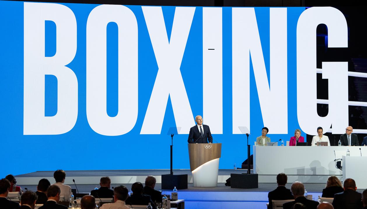 Aspecto de la sesión del COI en la que se admitió el boxeo para los Olímpicos de 2028.